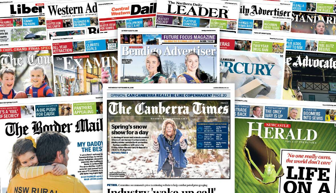 LOCAL VOICES: Australian Community Media's stable of 14 daily newspapers includes The Canberra Times, Newcastle Herald, The Examiner in Launceston and Bendigo Advertiser.