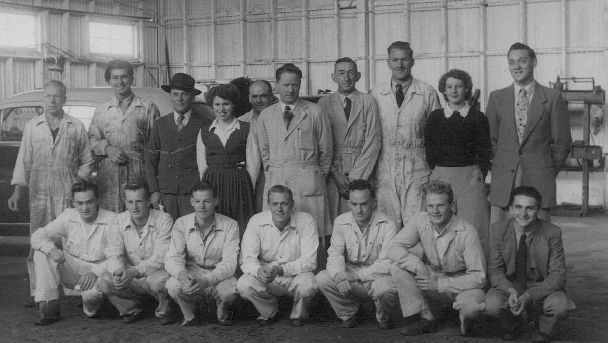 The team: The staff at Mackenzie Motors circa 1950.