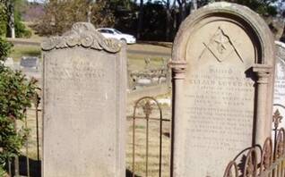 In memeory: The gravestones of Sarah and Elijah Loveday.