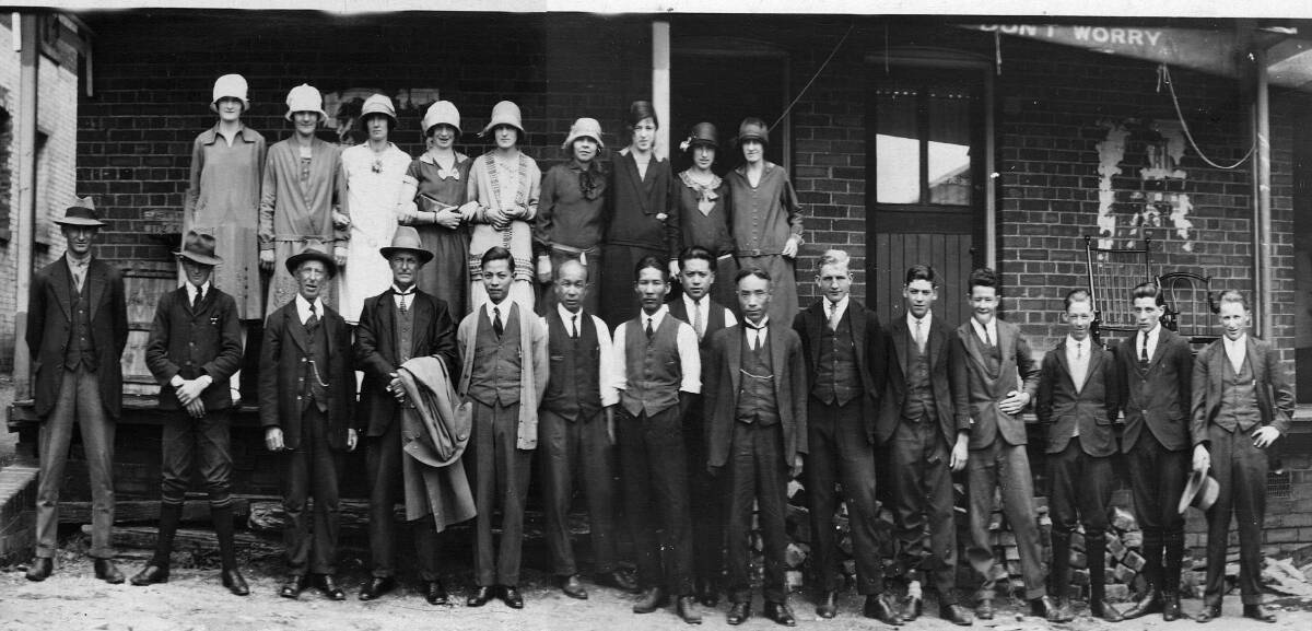 1926 Staff Top: Unknown, Ami Schroder, Lawrie Pendergast, Lucy Higgins, unknown, Mary Quirk, Elsie Carter, unknown, Elva Frew (Mrs R Robinson) Bottom: Percy Doust, Cliff Young, Charlie Comber, Charlie Ledger, Fred Rae, Jim Hoon, Meur Hing, Henry Young, Walter Gett, Fred Anderson, Cliff Hornery, Peter O'Brien, Reg McCarthy, unknown, unknown.
