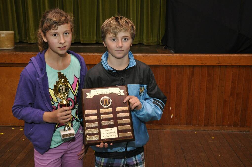 o Sports Council Awards night: Sub-junior Team award winners Claire McComick and Evan Byrne representing Under 12s Soccer.