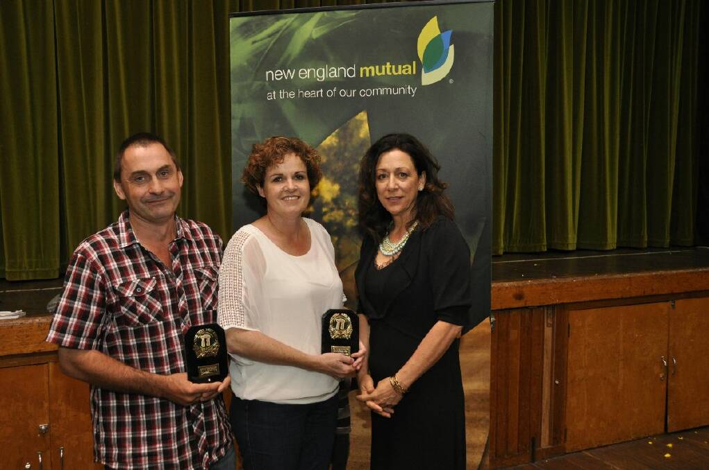 o Sports Council Awards night: Services to Sport winners Wayne Williams and Leayne Fisher with presenter Di Hallam.